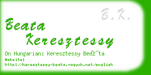 beata keresztessy business card